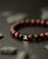 Preview: Armband mit 8 mm Tigerauge-Stein - Gem Bordeaux